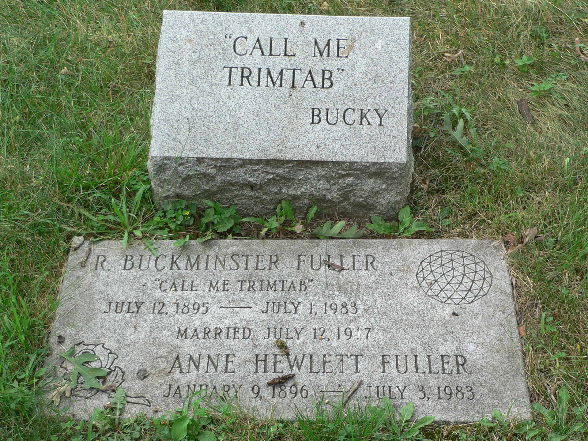 Grave of Buckminster Fuller.